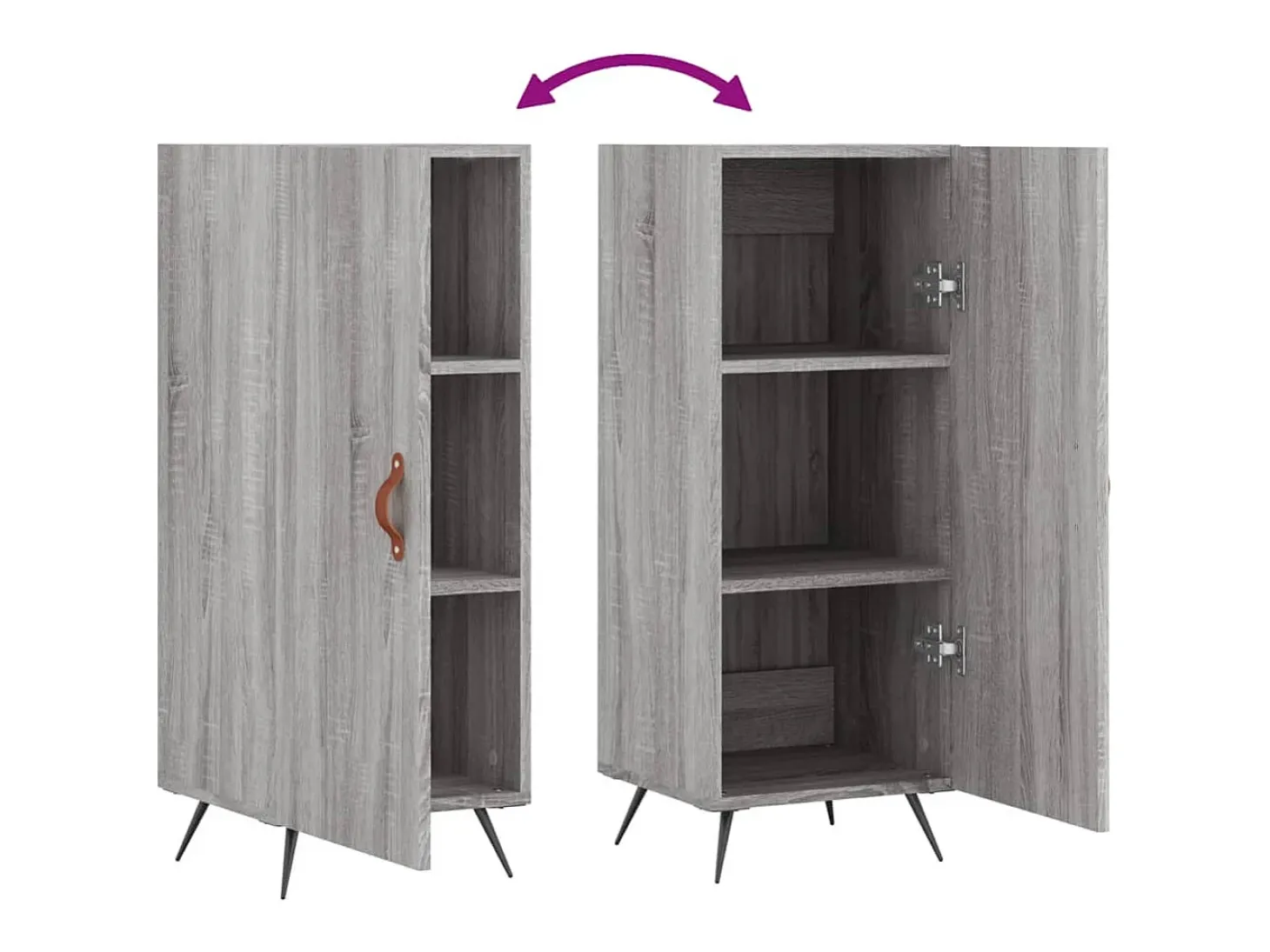 Aparador madera de ingeniería gris Sonoma 34,5x34x90 cm