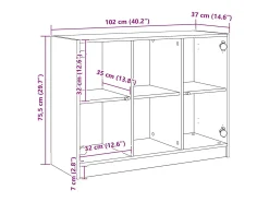 Aparador madera de ingeniería roble artiasian 102x37x75,5 cm