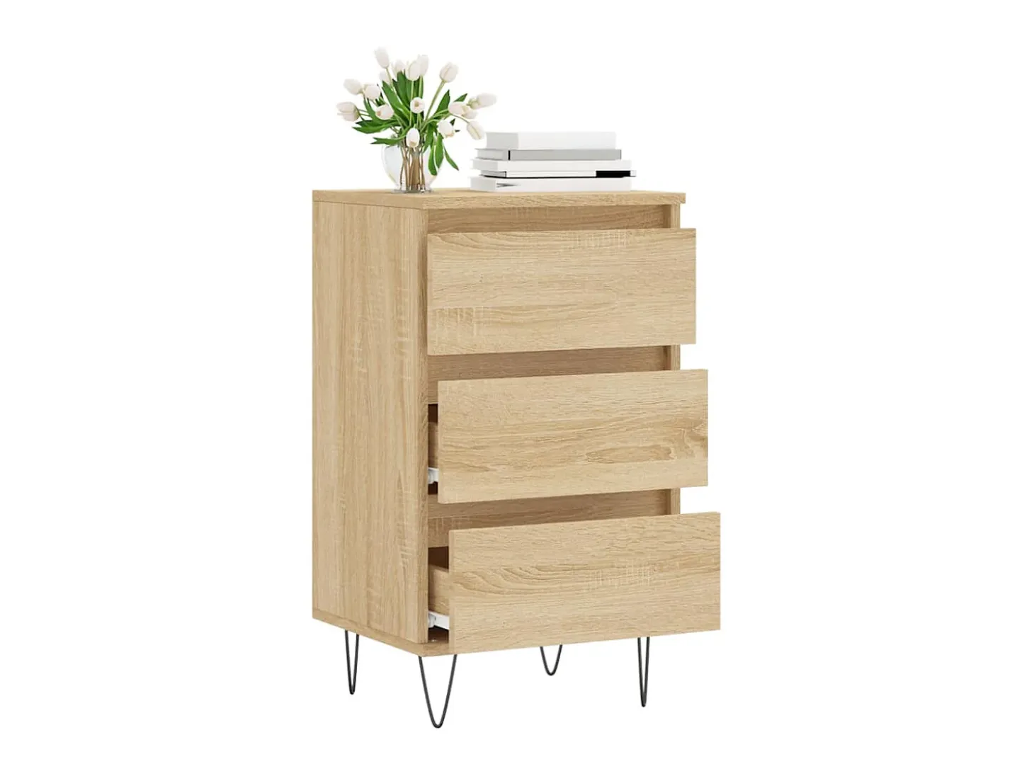 Aparador madera de ingeniería roble Sonoma 40x35x70 cm ES88279