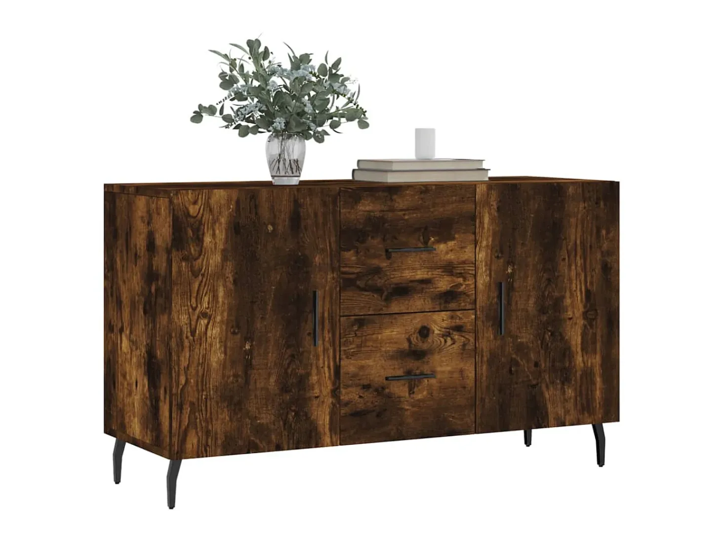 Aparador madera de ingeniería roble ahumado 100x36x60 cm ES66204