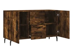 Aparador madera de ingeniería roble ahumado 100x36x60 cm ES66204