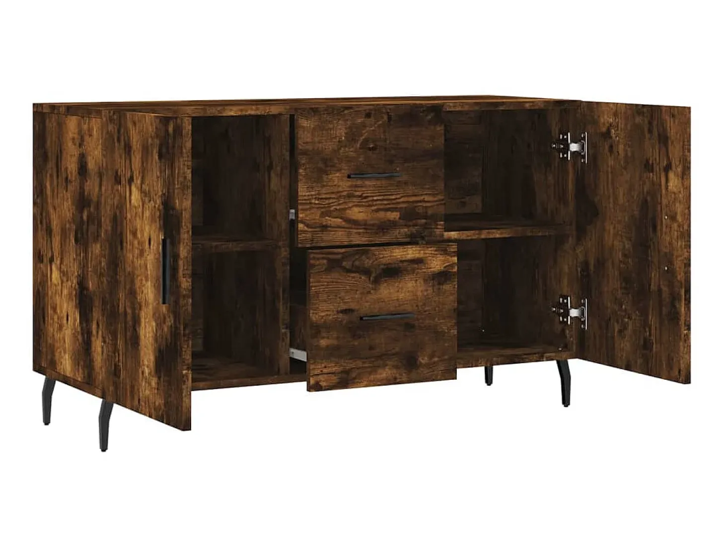 Aparador madera de ingeniería roble ahumado 100x36x60 cm ES66204