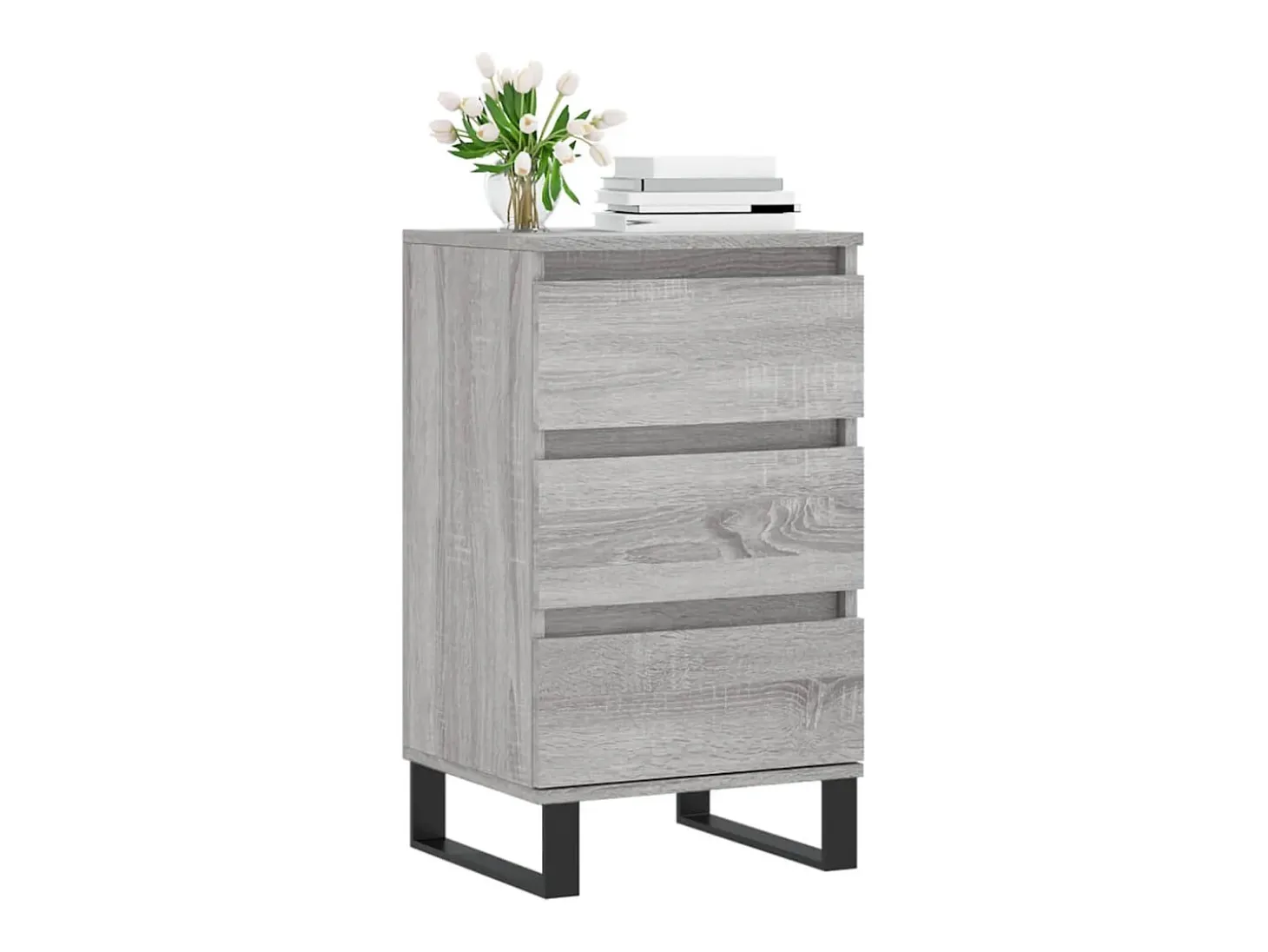 Aparador madera de ingeniería gris Sonoma 40x35x70 cm