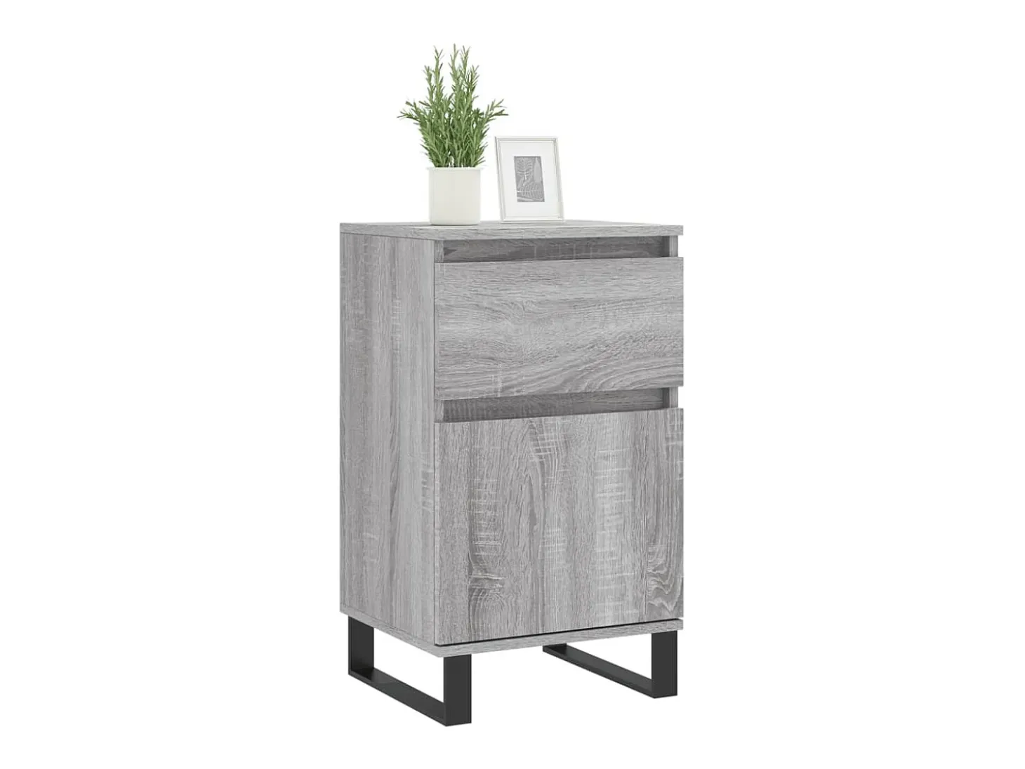 Aparador madera de ingeniería gris Sonoma 40x35x70 cm ES59785