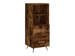 Aparador madera de ingeniería roble ahumado 34,5x34x90 cm