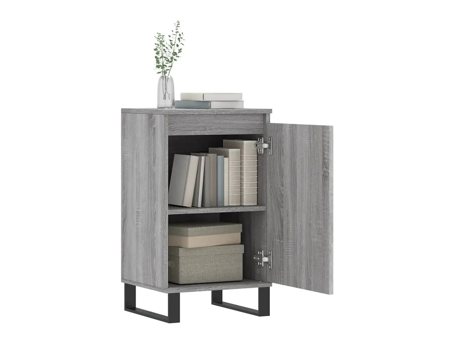 Aparador madera de ingeniería gris Sonoma 40x35x70 cm ES64210