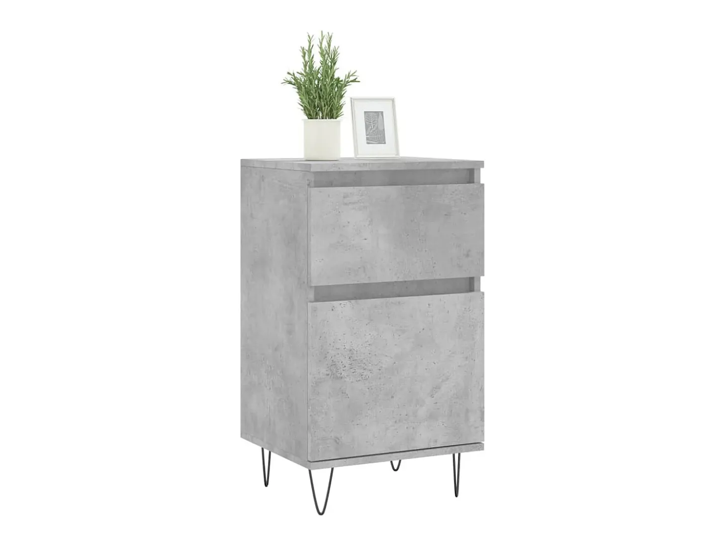 Aparador madera de ingeniería gris hormigón 40x35x70 cm ES92607