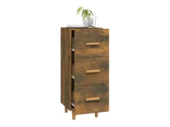 Aparador madera de ingeniería roble ahumado 34,5x34x90 cm