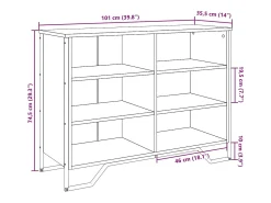 Aparador madera de ingeniería roble Sonoma 101x35,5x74,5 cm