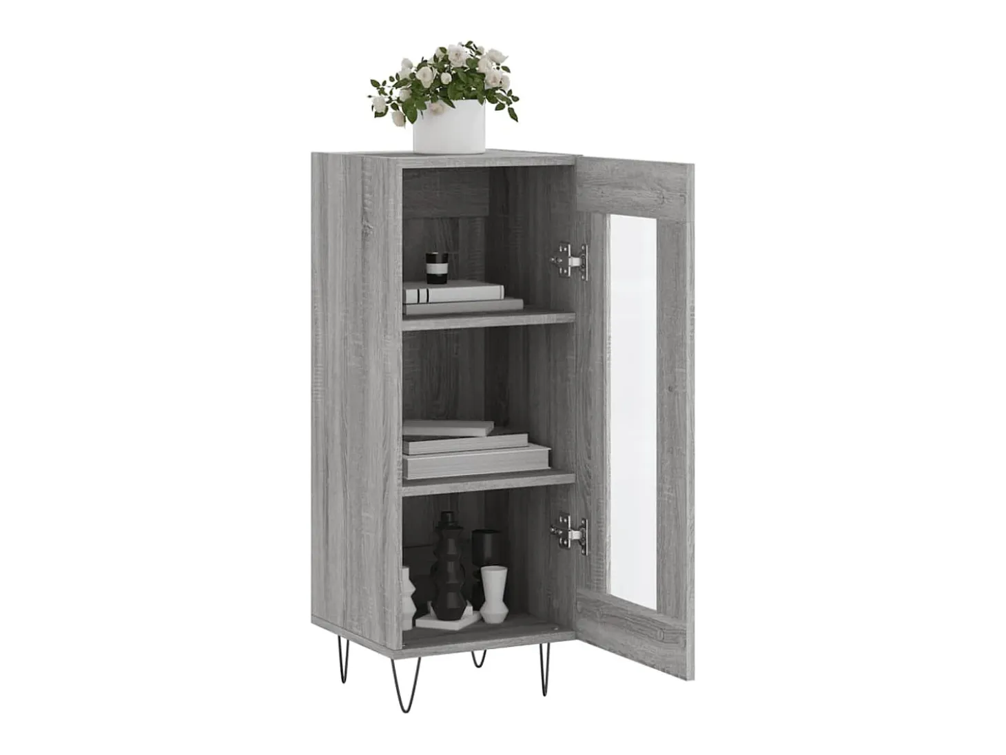 Aparador madera de ingeniería gris Sonoma 34,5x34x90 cm