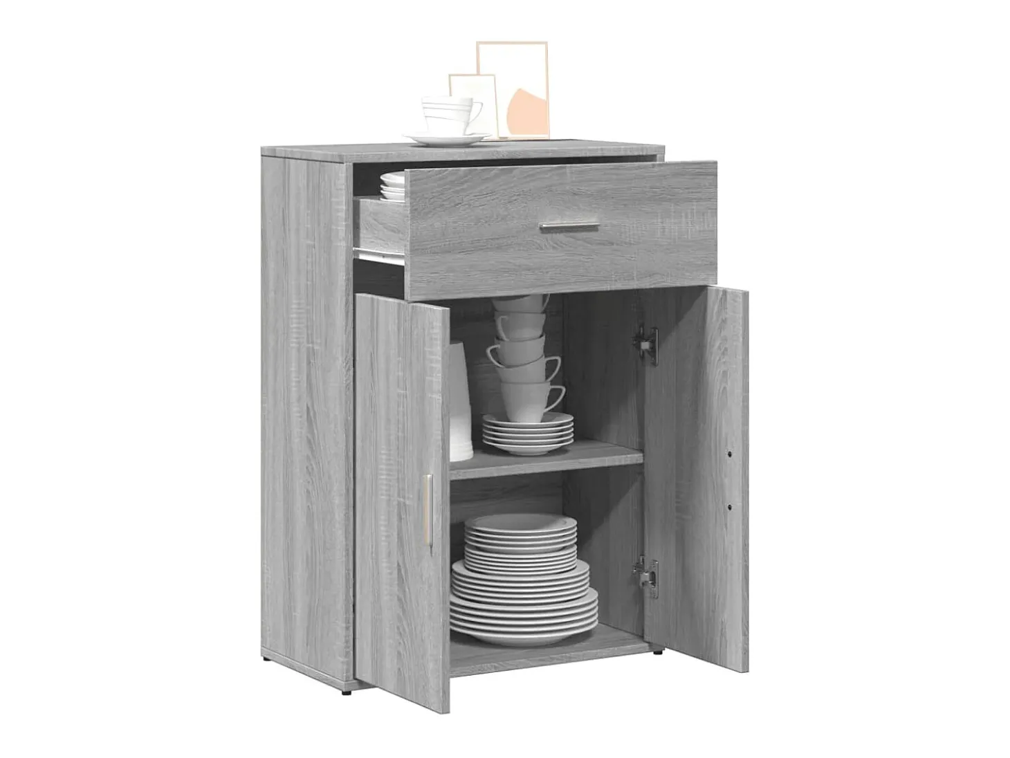 Aparador madera de ingeniería gris Sonoma 60x30x84 cm ES677710