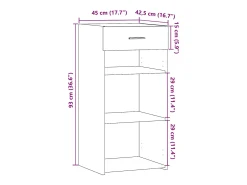 Aparador madera de ingeniería gris Sonoma 45x42,5x93 cm