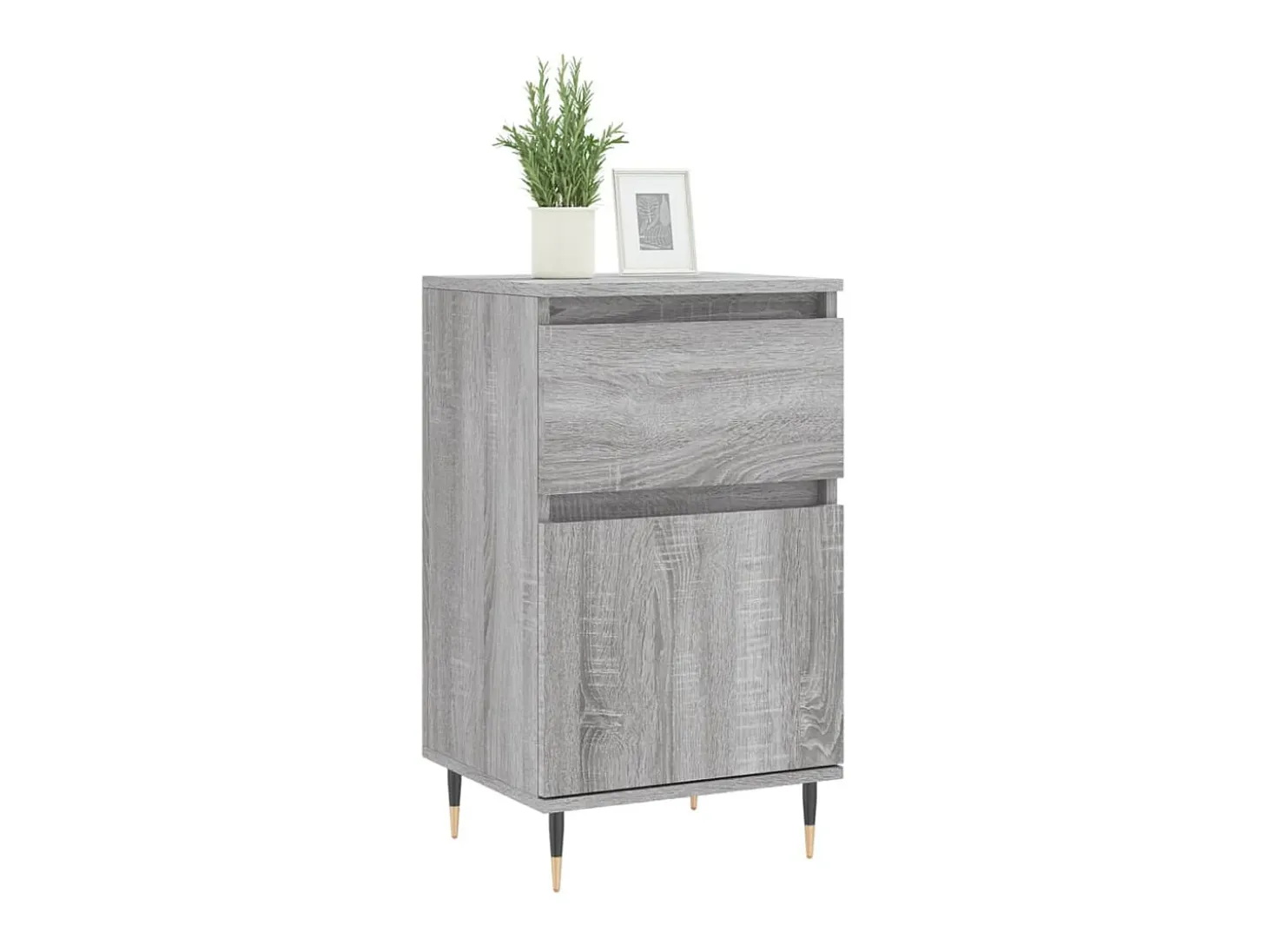 Aparador madera de ingeniería gris Sonoma 40x35x70 cm ES55608