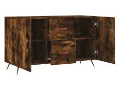 Aparador madera de ingeniería roble ahumado 100x36x60 cm