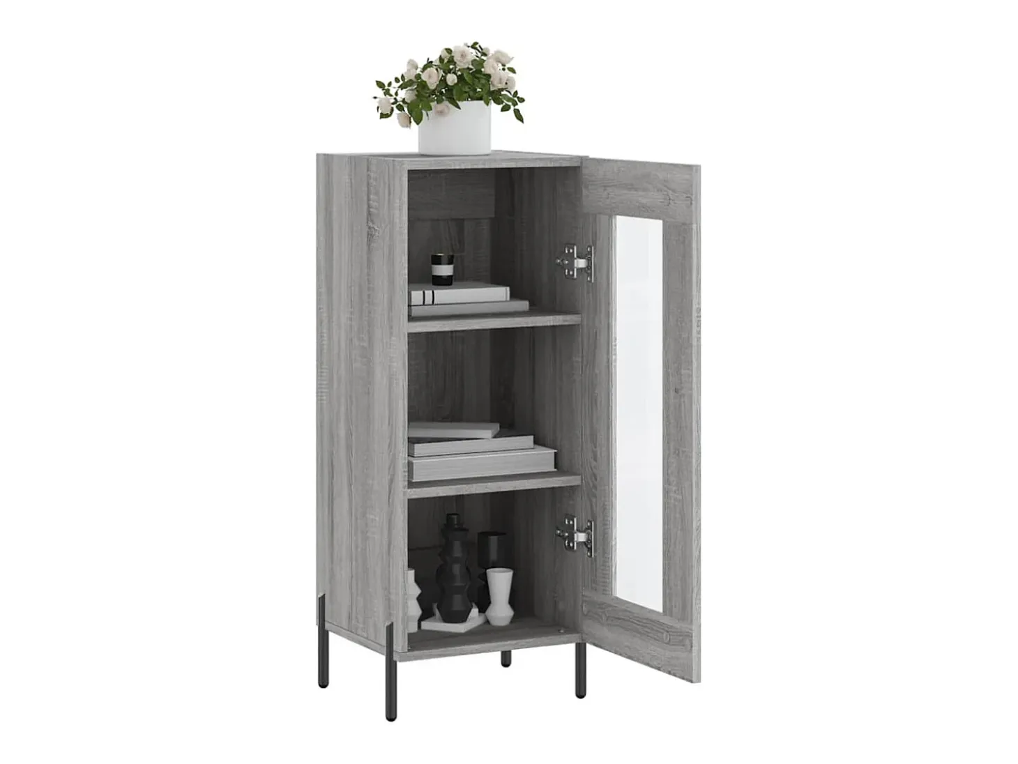 Aparador madera de ingeniería gris Sonoma 34,5x34x90 cm