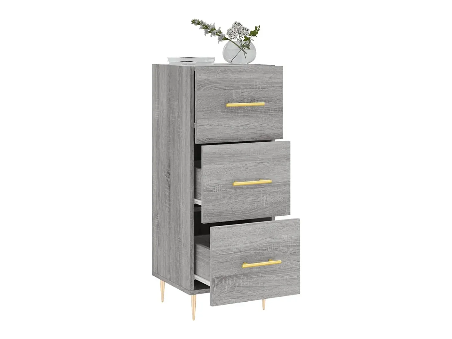 Aparador madera de ingeniería gris Sonoma 34,5x34x90 cm
