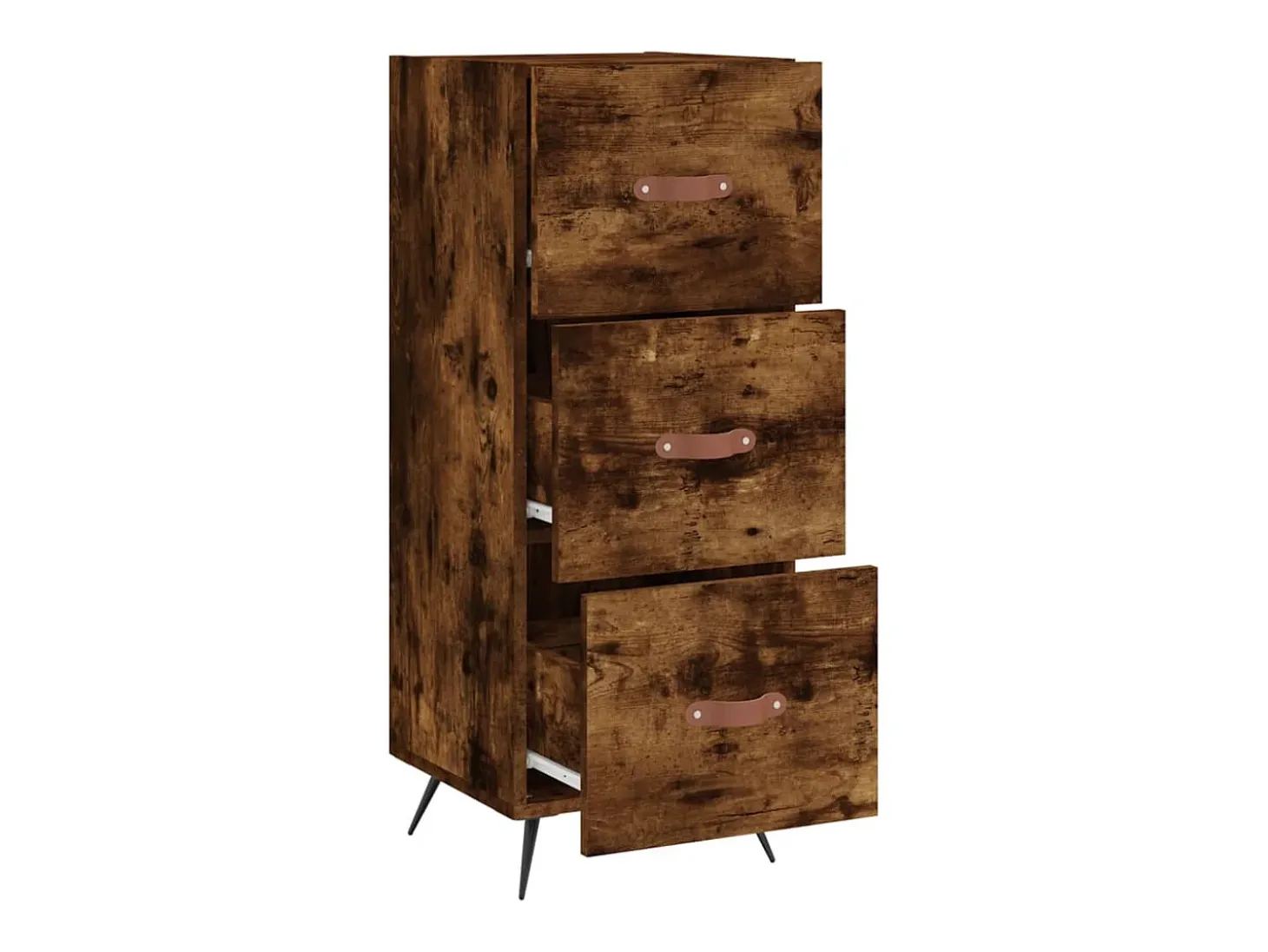 Aparador madera de ingeniería roble ahumado 34,5x34x90 cm