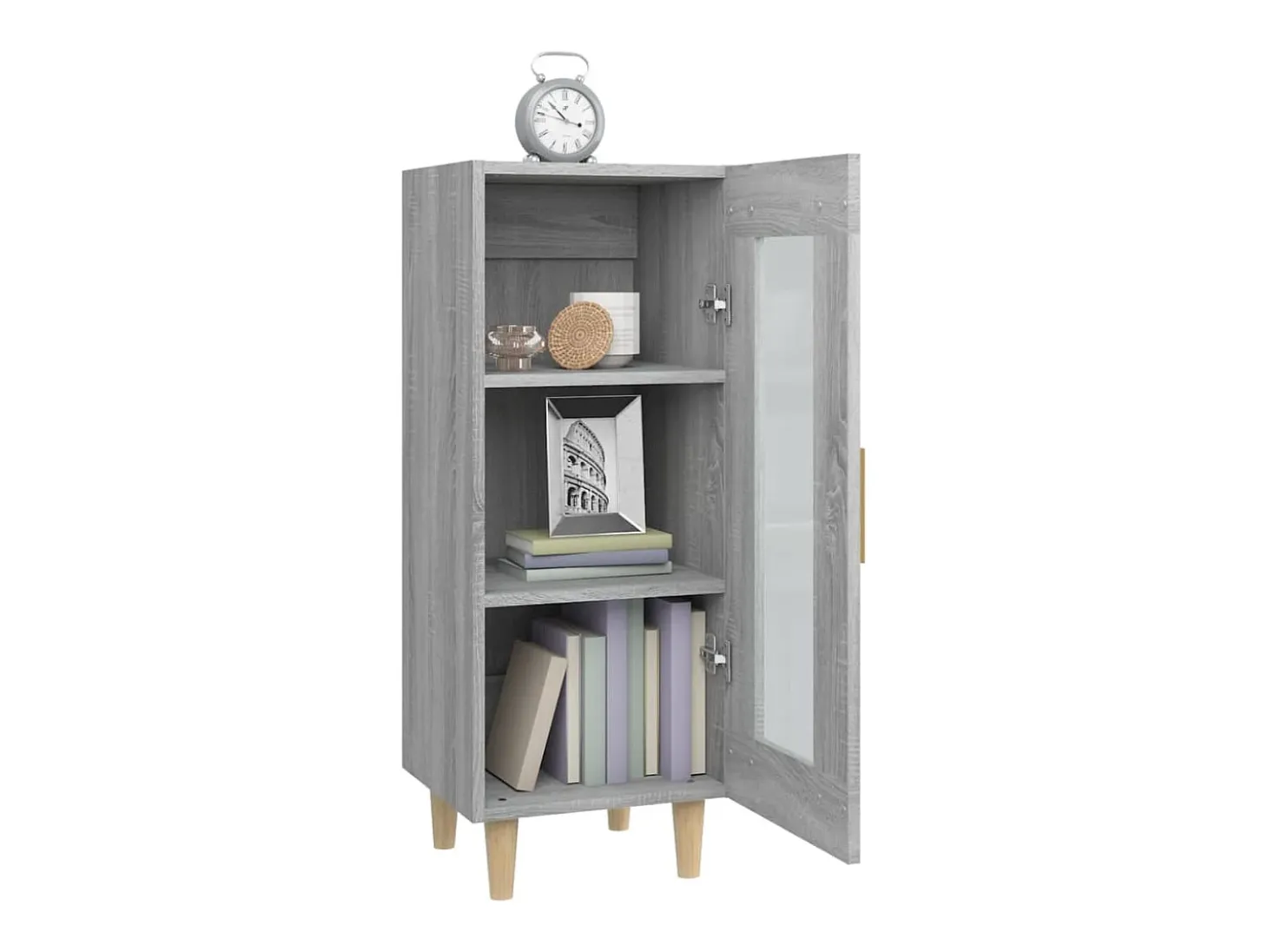 Aparador madera de ingeniería gris Sonoma 34,5x34x90 cm