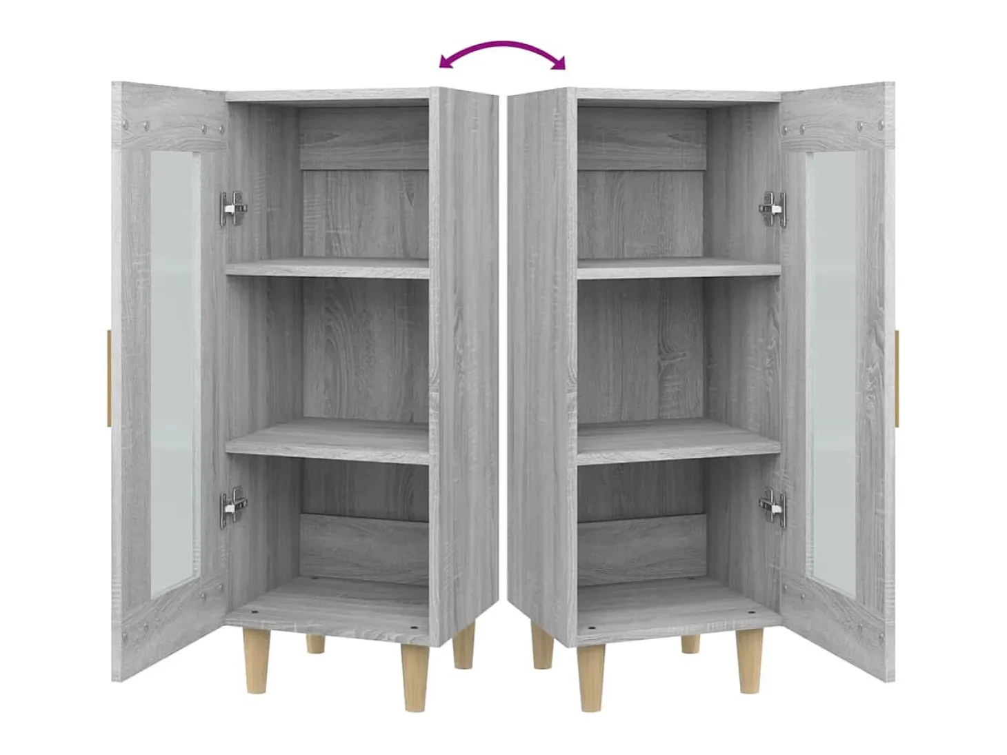 Aparador madera de ingeniería gris Sonoma 34,5x34x90 cm