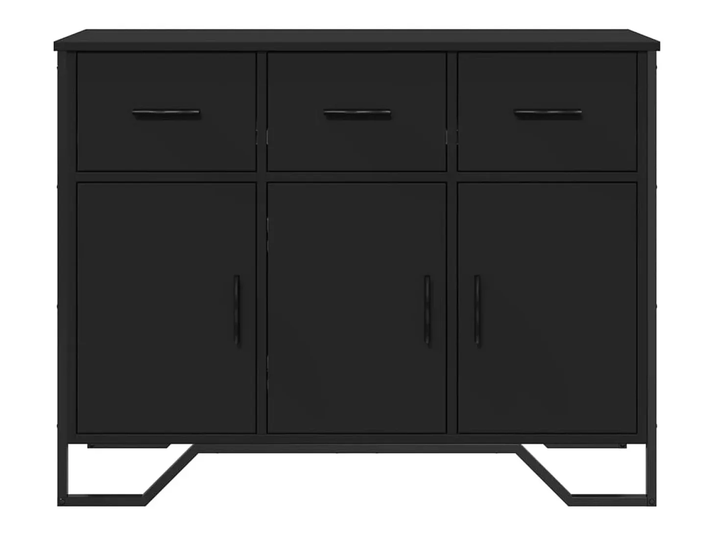 Aparador madera de ingeniería negro 97x32,5x74,5 cm