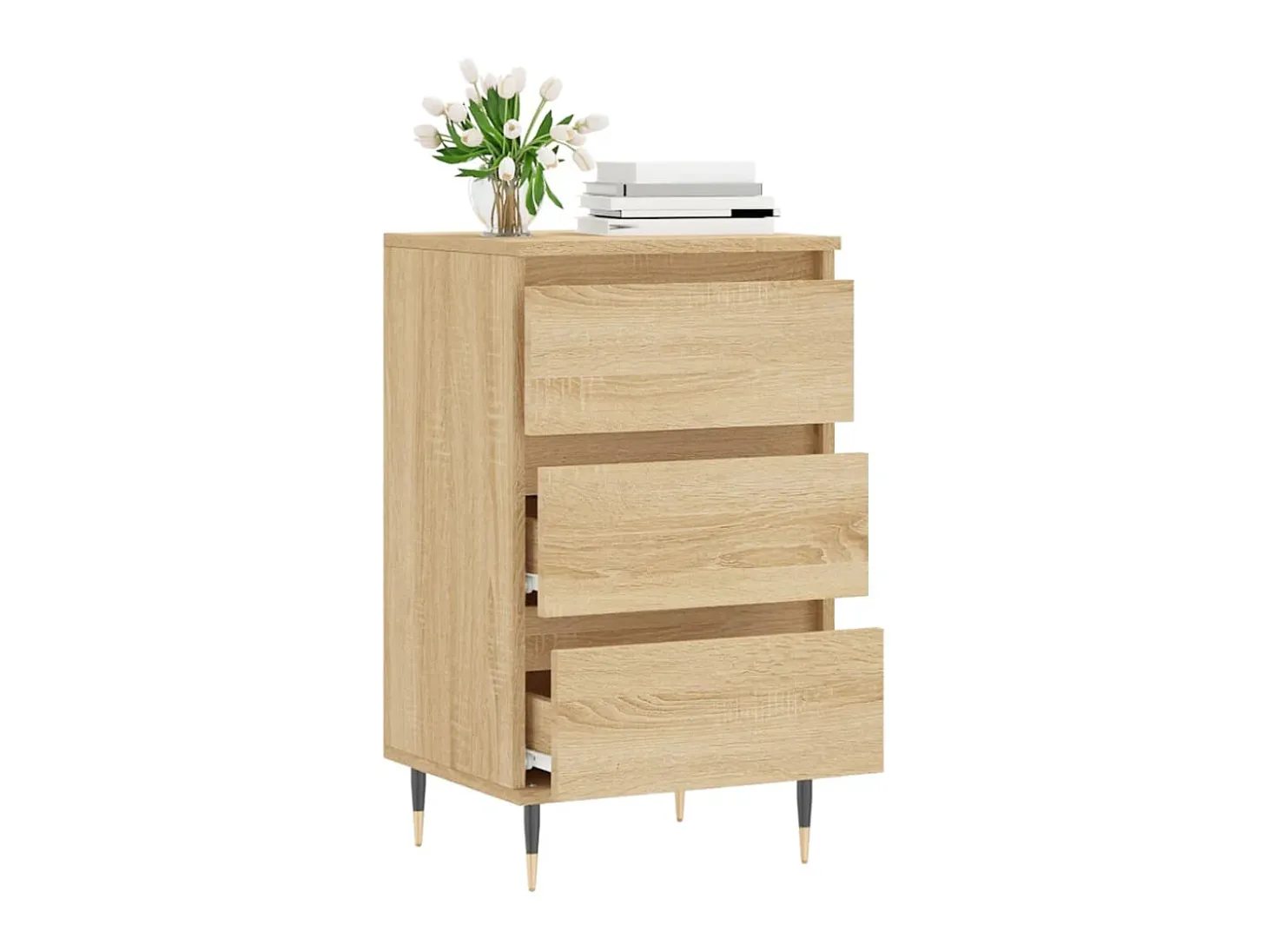 Aparador madera de ingeniería roble Sonoma 40x35x70 cm ES61283