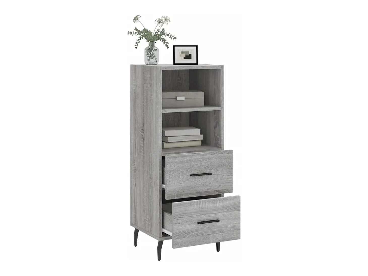Aparador madera de ingeniería gris Sonoma 34,5x34x90 cm
