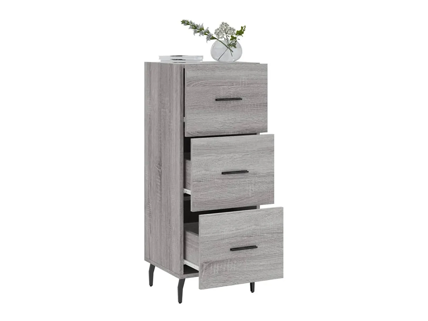 Aparador madera de ingeniería gris Sonoma 34,5x34x90 cm ES70701
