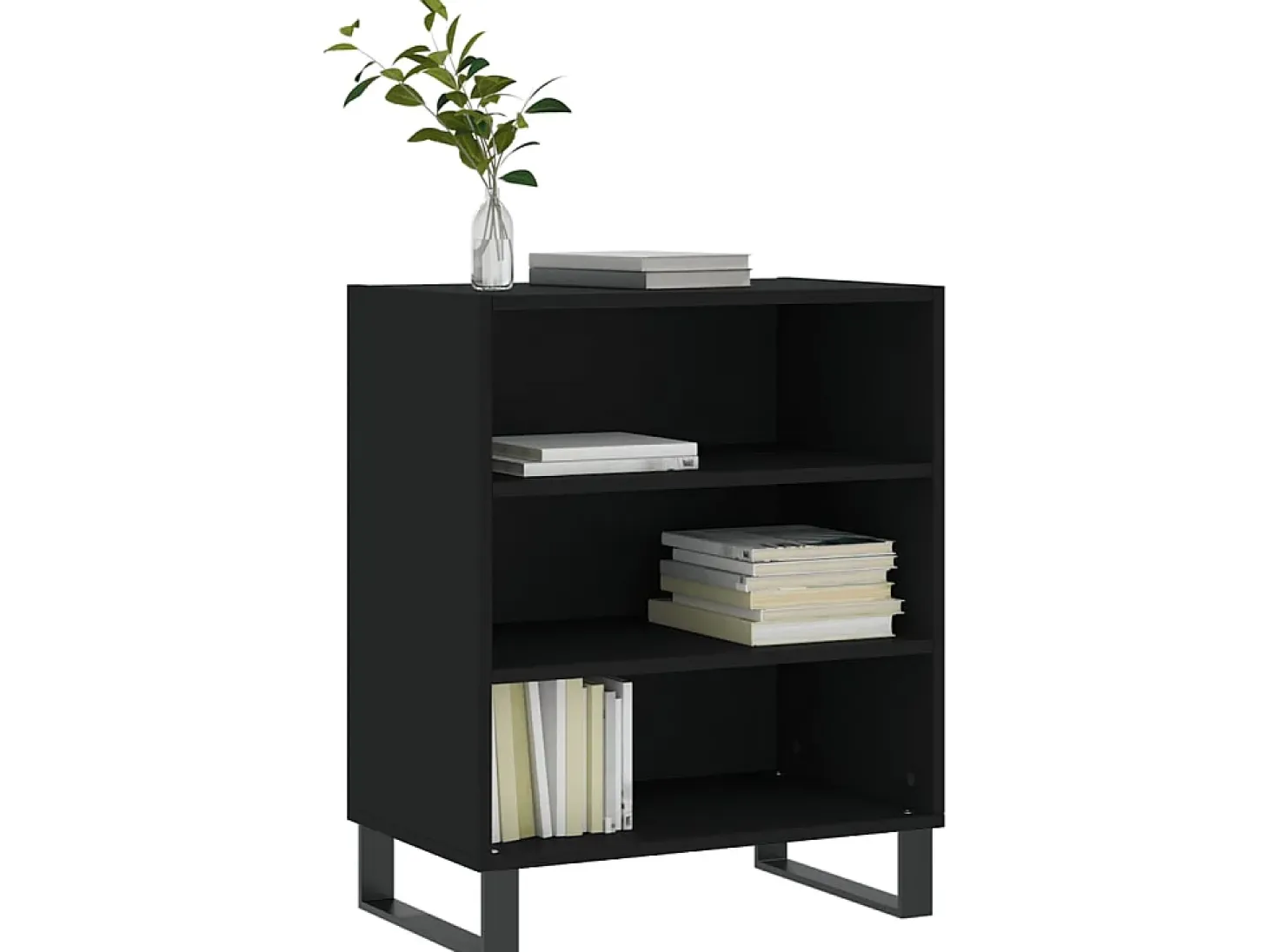Aparador madera de ingeniería negro 57x35x70 cm ES61737