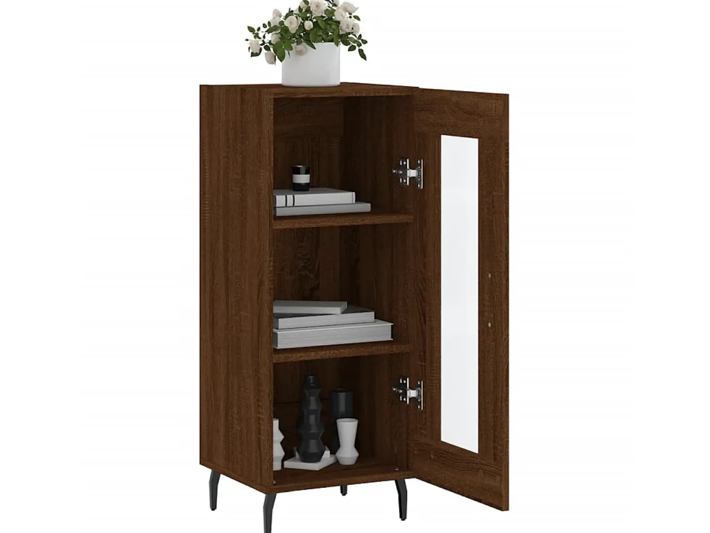 Aparador madera de ingeniería marrón roble 34,5x34x90 cm ES72247