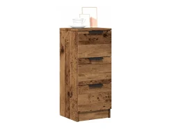 Aparador madera de ingeniería madera envejecida 30x30x70 cm
