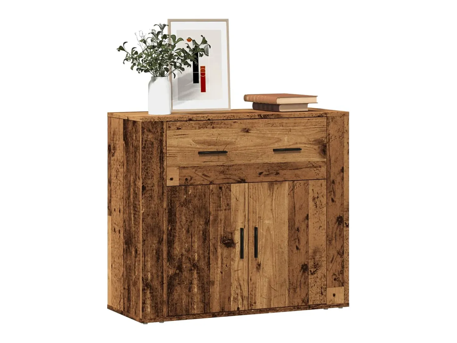 Aparador madera de ingeniería madera envejecida 80x33x70 cm