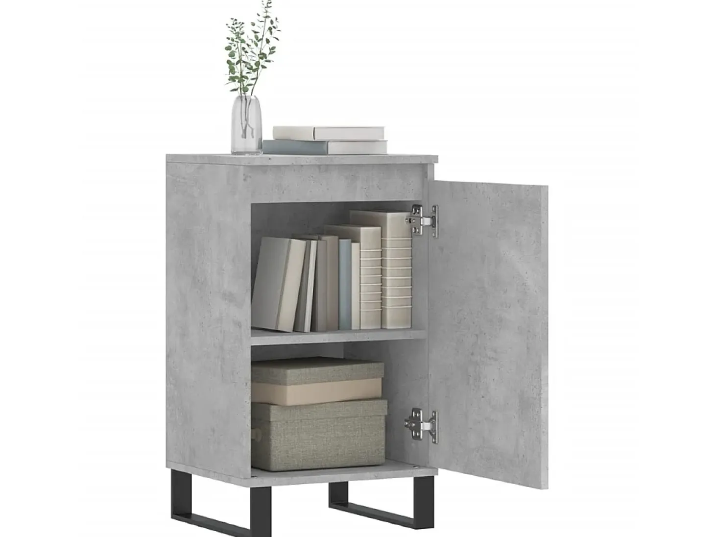 Aparador madera de ingeniería gris hormigón 40x35x70 cm ES84857