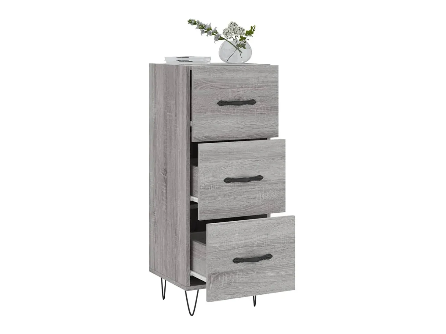 Aparador madera de ingeniería gris Sonoma 34,5x34x90 cm ES25278