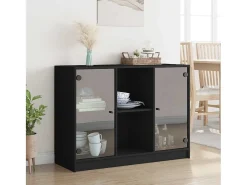 Aparador madera de ingeniería negro 102x37x75,5 cm