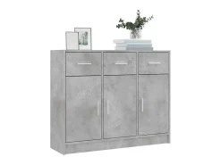 Aparador madera de ingeniería gris hormigón 91x28x75 cm ES49127