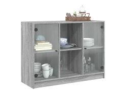 Aparador madera de ingeniería gris Sonoma 102x37x75,5 cm ES386873