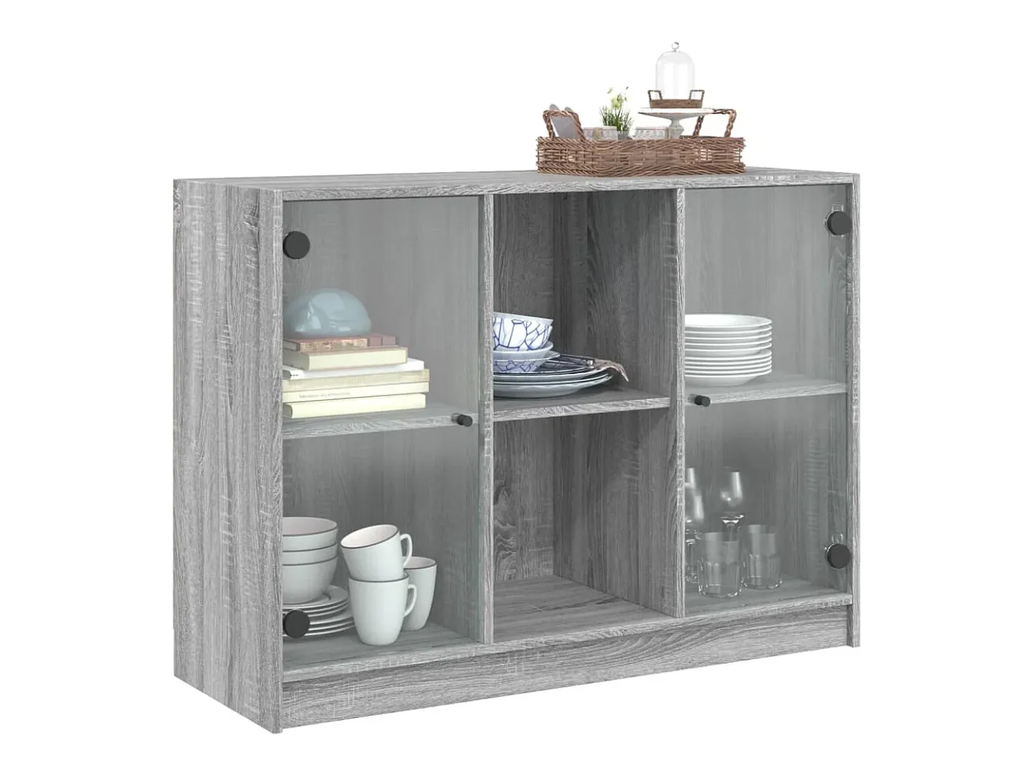 Aparador madera de ingeniería gris Sonoma 102x37x75,5 cm ES386873