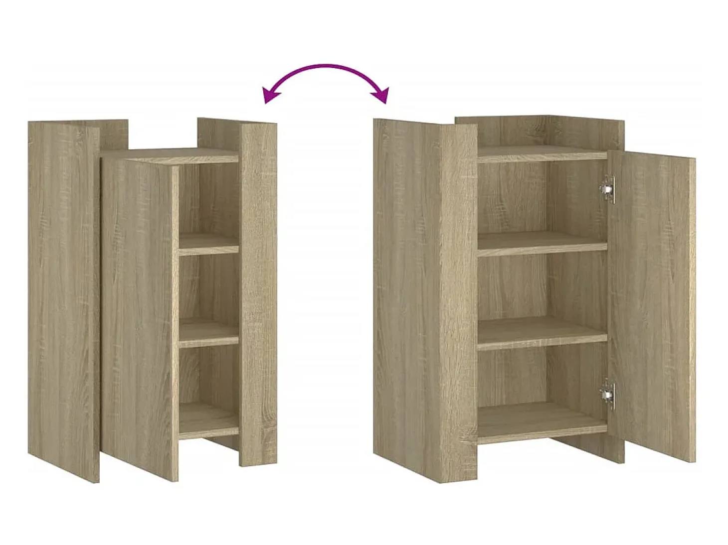 Aparador madera de ingeniería roble Sonoma 45x35x75 cm