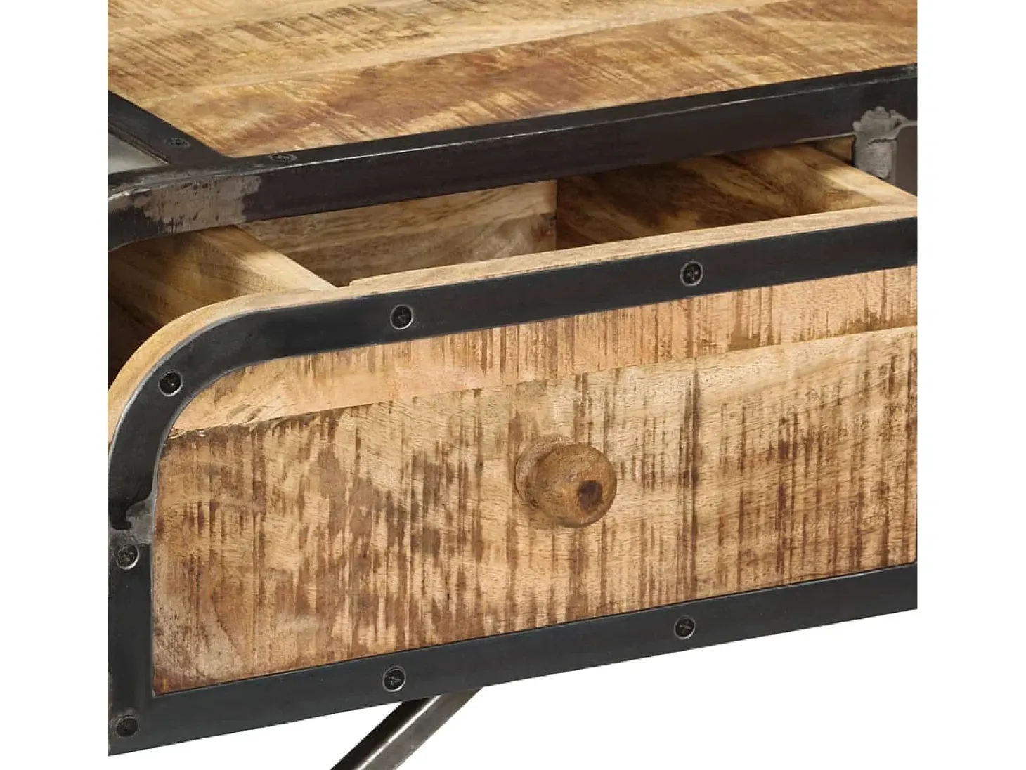 Aparador madera de mango maciza 120x30x75 cm ES68479