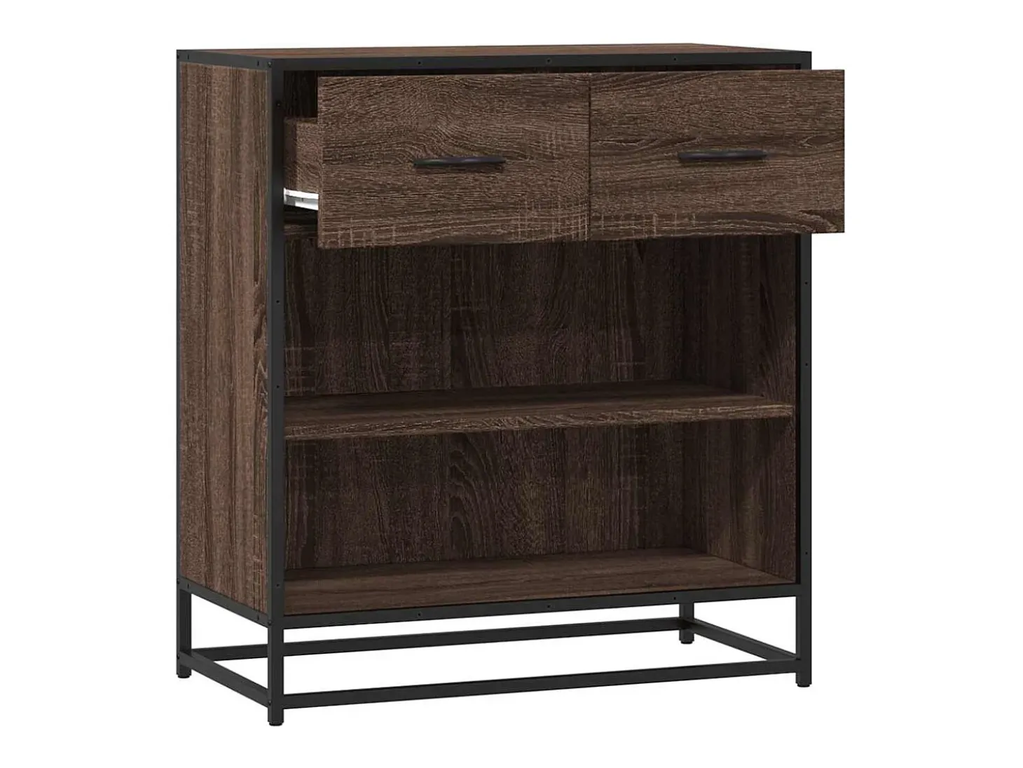 Aparador madera ingeniería roble marrón 68x35x76 cm