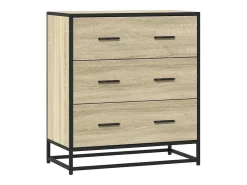Aparador madera ingeniería y metal roble Sonoma 68x35x76 cm