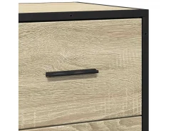 Aparador madera ingeniería y metal roble Sonoma 68x35x76 cm