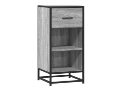 Aparador madera ingeniería y metal gris Sonoma 35,5x35x76 cm