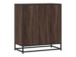 Aparador madera ingeniería y metal marrón roble 68x35x76 cm