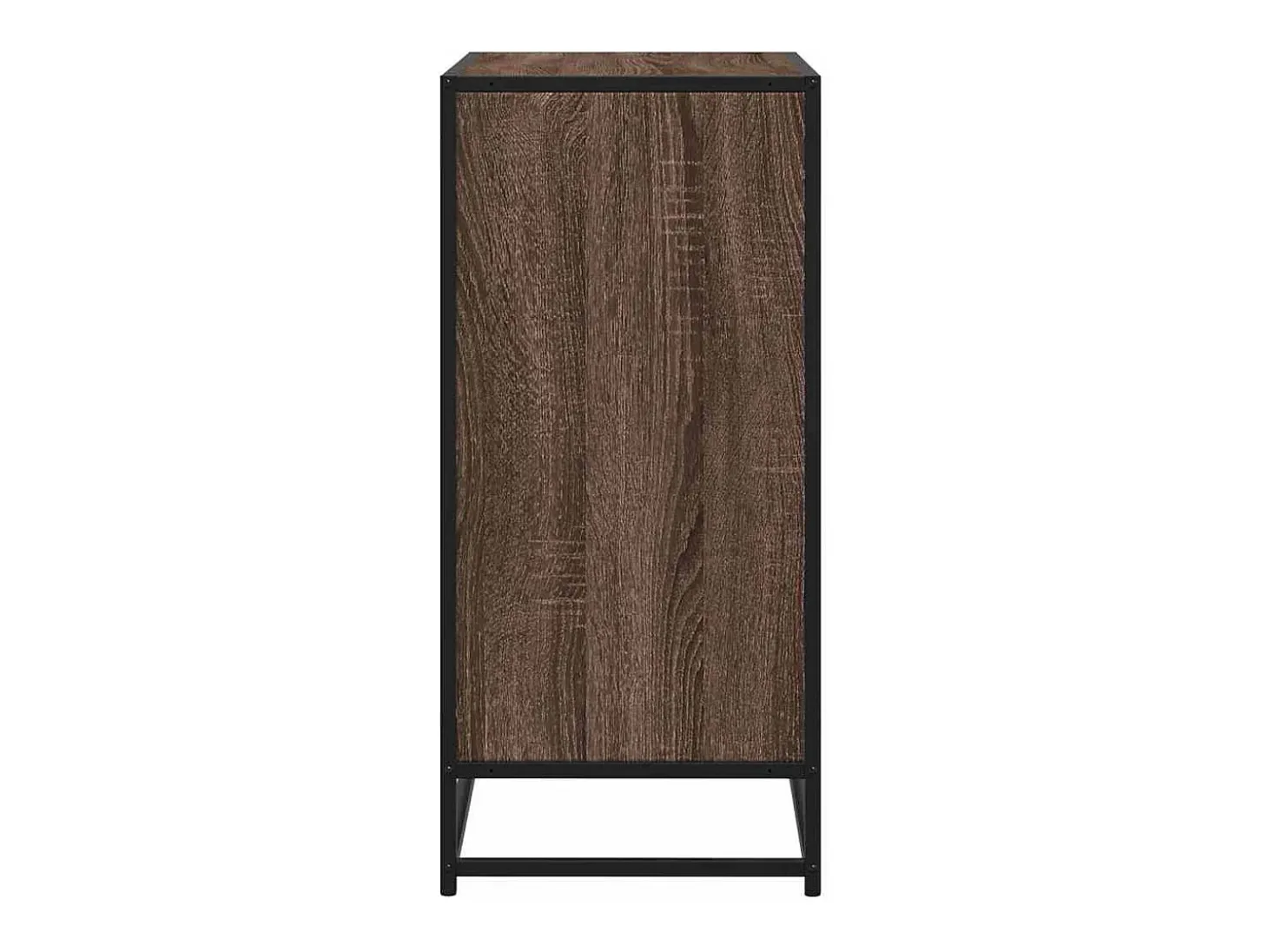 Aparador madera ingeniería y metal marrón roble 68x35x76 cm