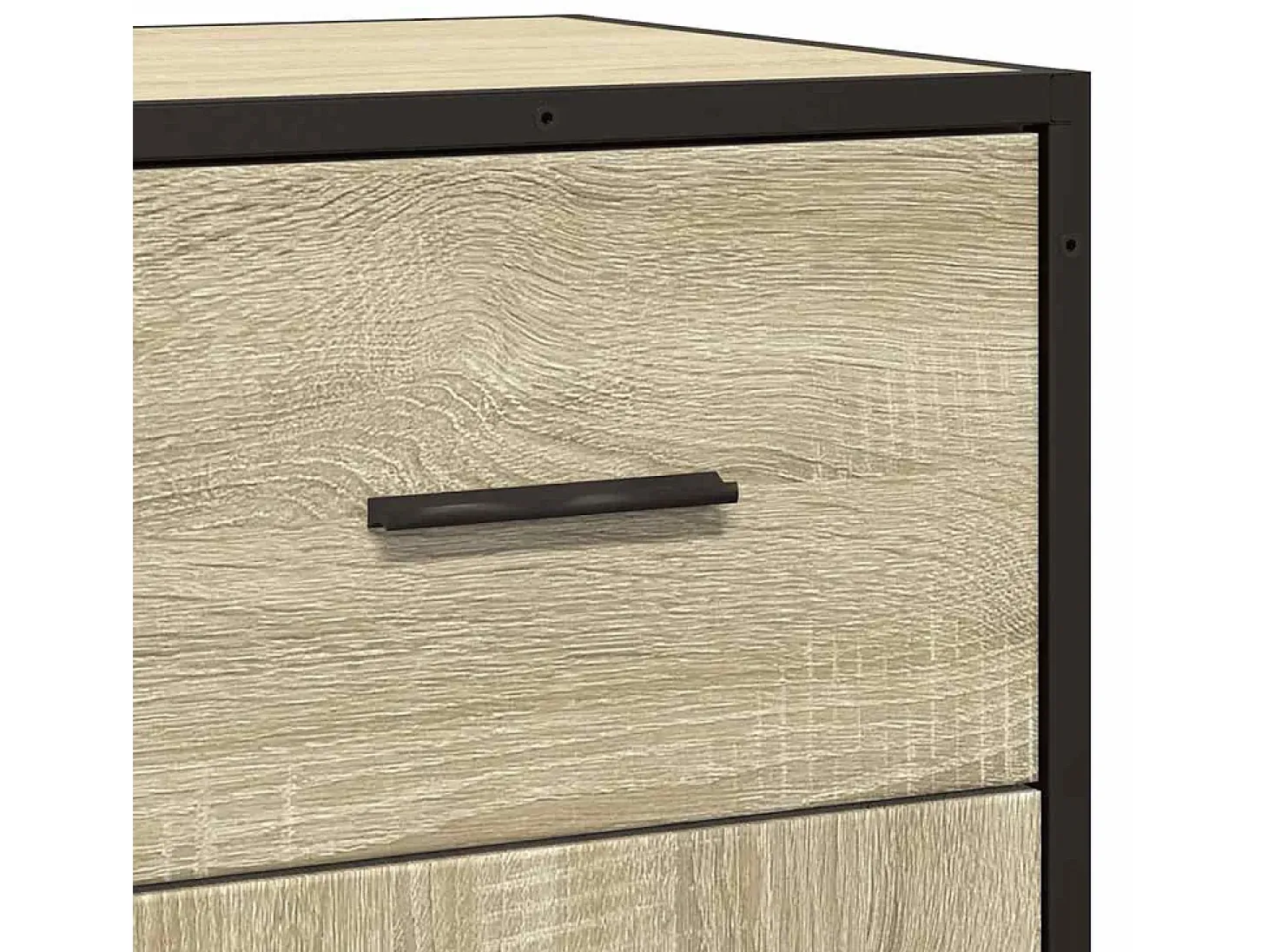 Aparador madera ingeniería y metal roble Sonoma 35,5x35x76 cm