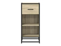 Aparador madera ingeniería y metal roble Sonoma 35,5x35x76 cm