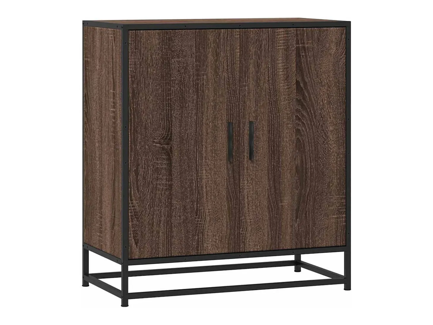 Aparador madera ingeniería y metal marrón roble 68x35x76 cm