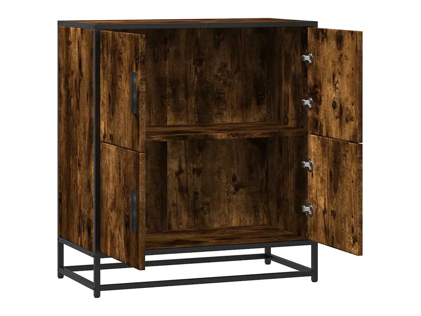 Aparador madera ingeniería roble ahumado 68x35x76 cm