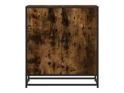 Aparador madera ingeniería y metal roble ahumado 68x35x76 cm